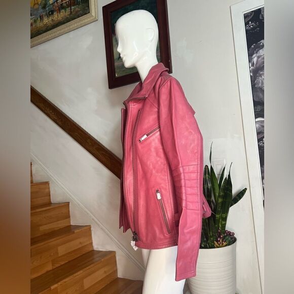 Free People x We The Free Cora classic silhouette Leather Jacket / size L - Picture 4 of 8